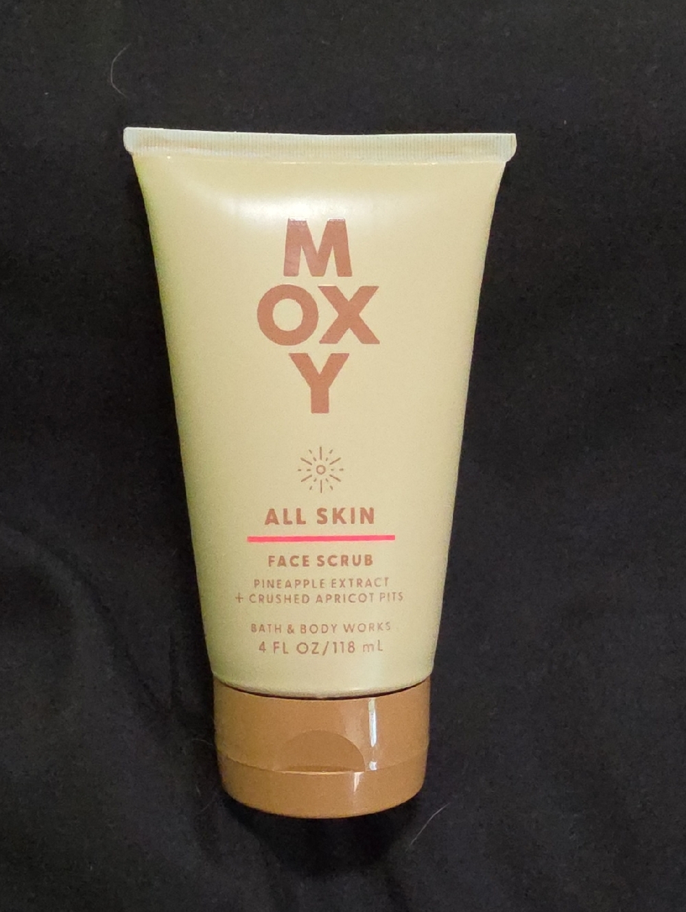Bath & Body Works Moxy Face Scrub — Pale Green Tube with Brown Cap